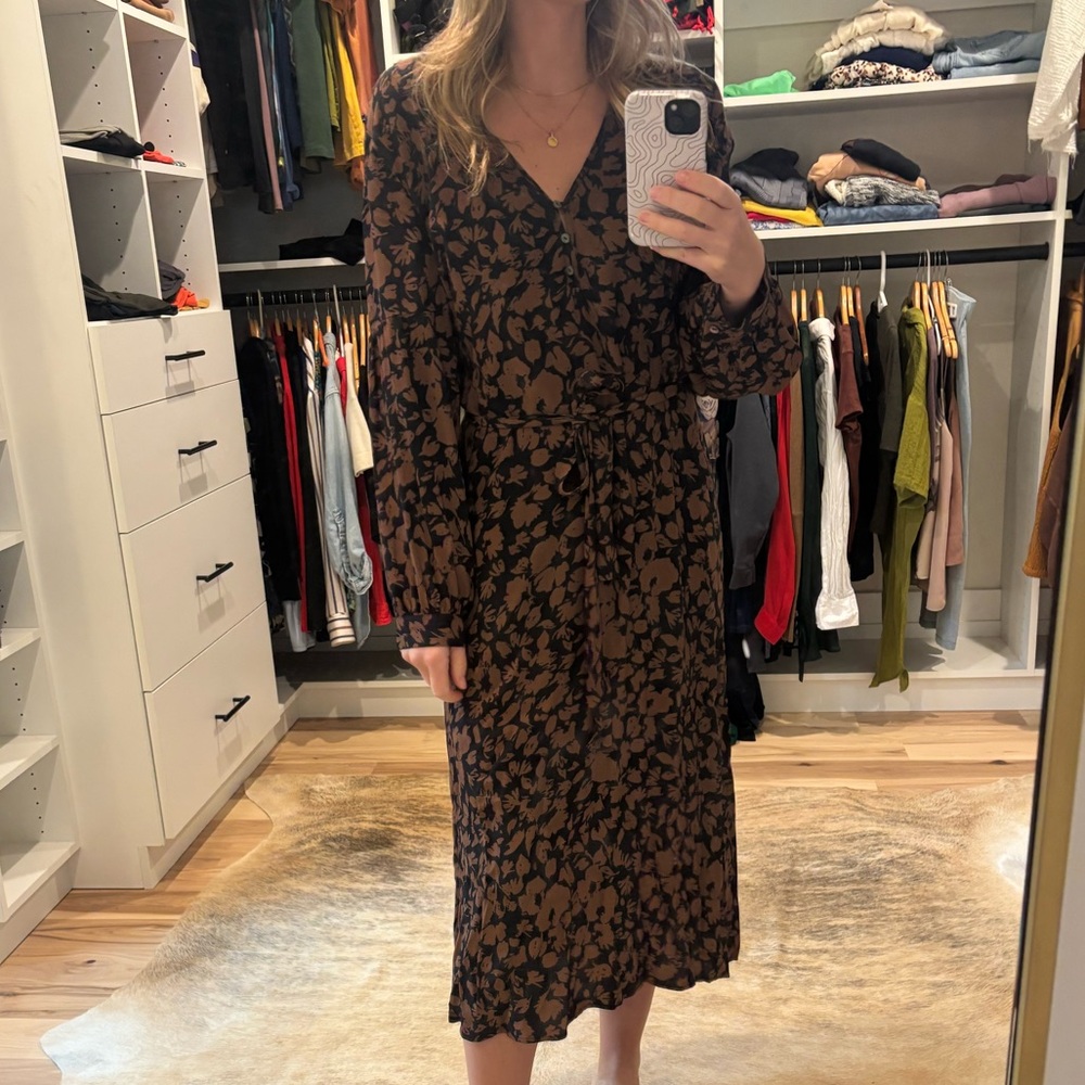 Rails Black and Brown Floral Dress